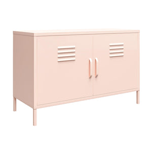 Systembuild Evolution Mission District 2 Door Metal Locker Accent Cabinet - Pink