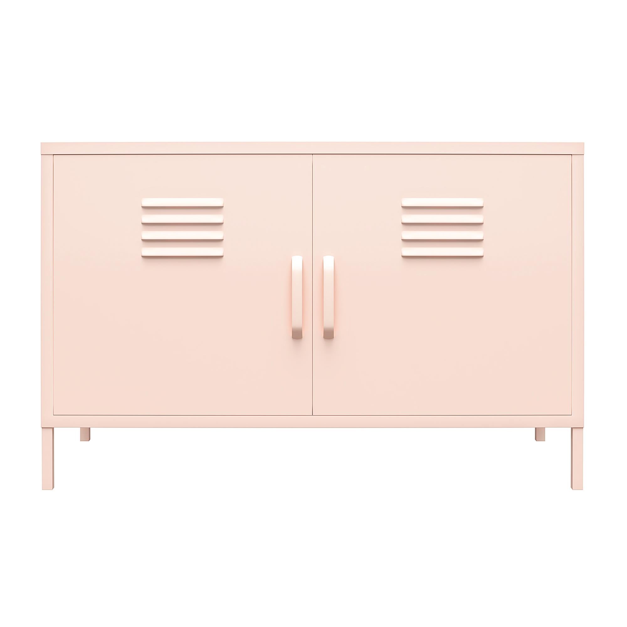 Systembuild Evolution Mission District 2 Door Metal Locker Accent Cabinet - Pink