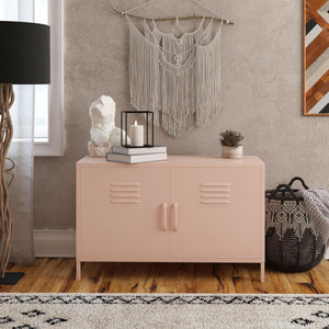 Systembuild Evolution Mission District 2 Door Metal Locker Accent Cabinet - Pink