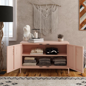 Systembuild Evolution Mission District 2 Door Metal Locker Accent Cabinet - Pink