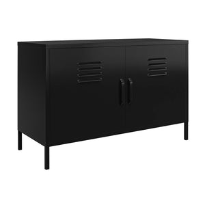 Systembuild Evolution Mission District 2 Door Metal Locker Accent Cabinet - Black