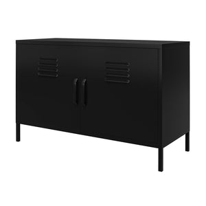 Systembuild Evolution Mission District 2 Door Metal Locker Accent Cabinet - Black