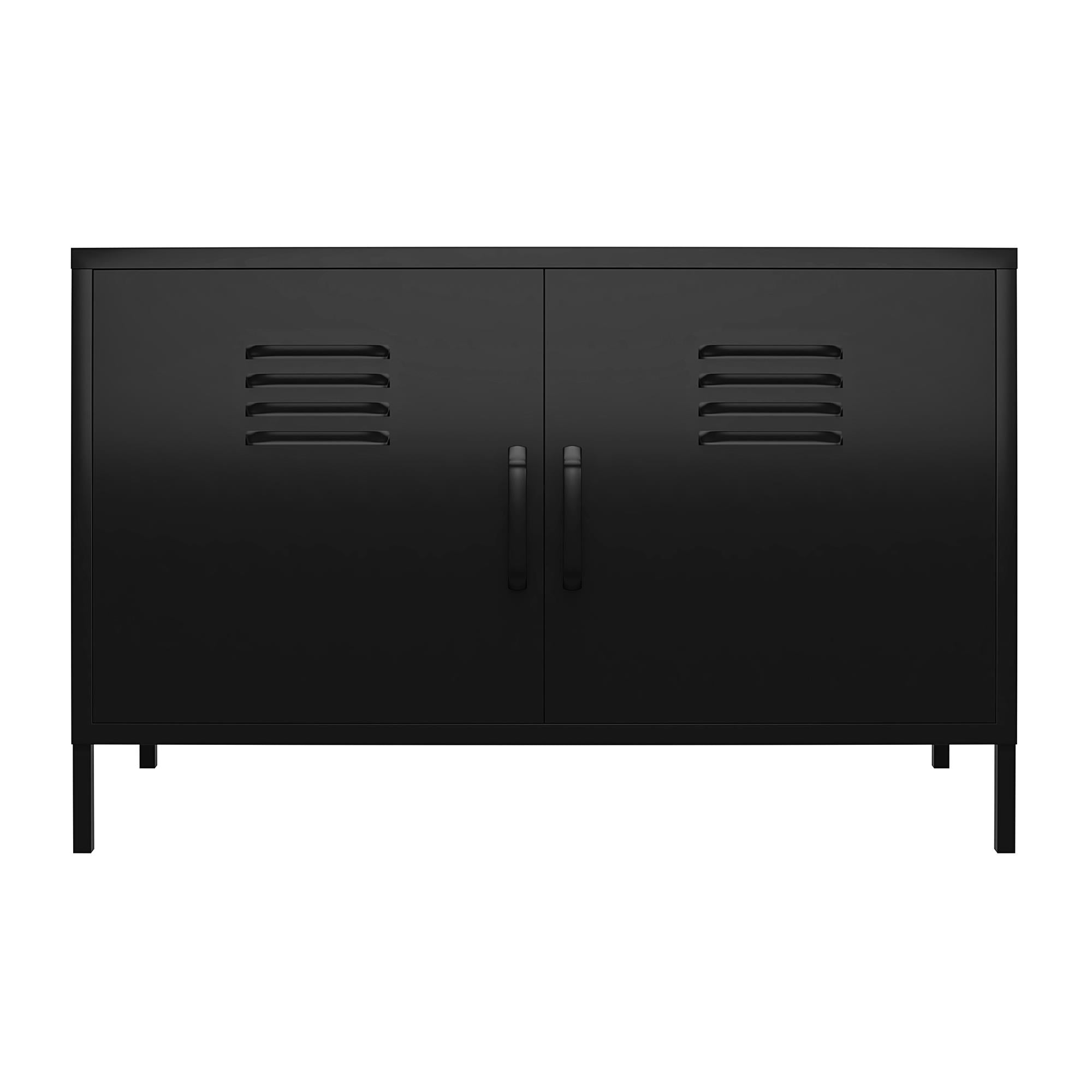 Systembuild Evolution Mission District 2 Door Metal Locker Accent Cabinet - Black