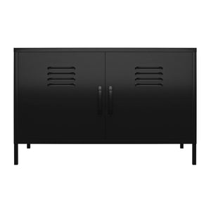 Systembuild Evolution Mission District 2 Door Metal Locker Accent Cabinet - Black