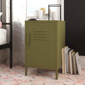 Systembuild Evolution Mission District Metal Locker End Table - Olive Green