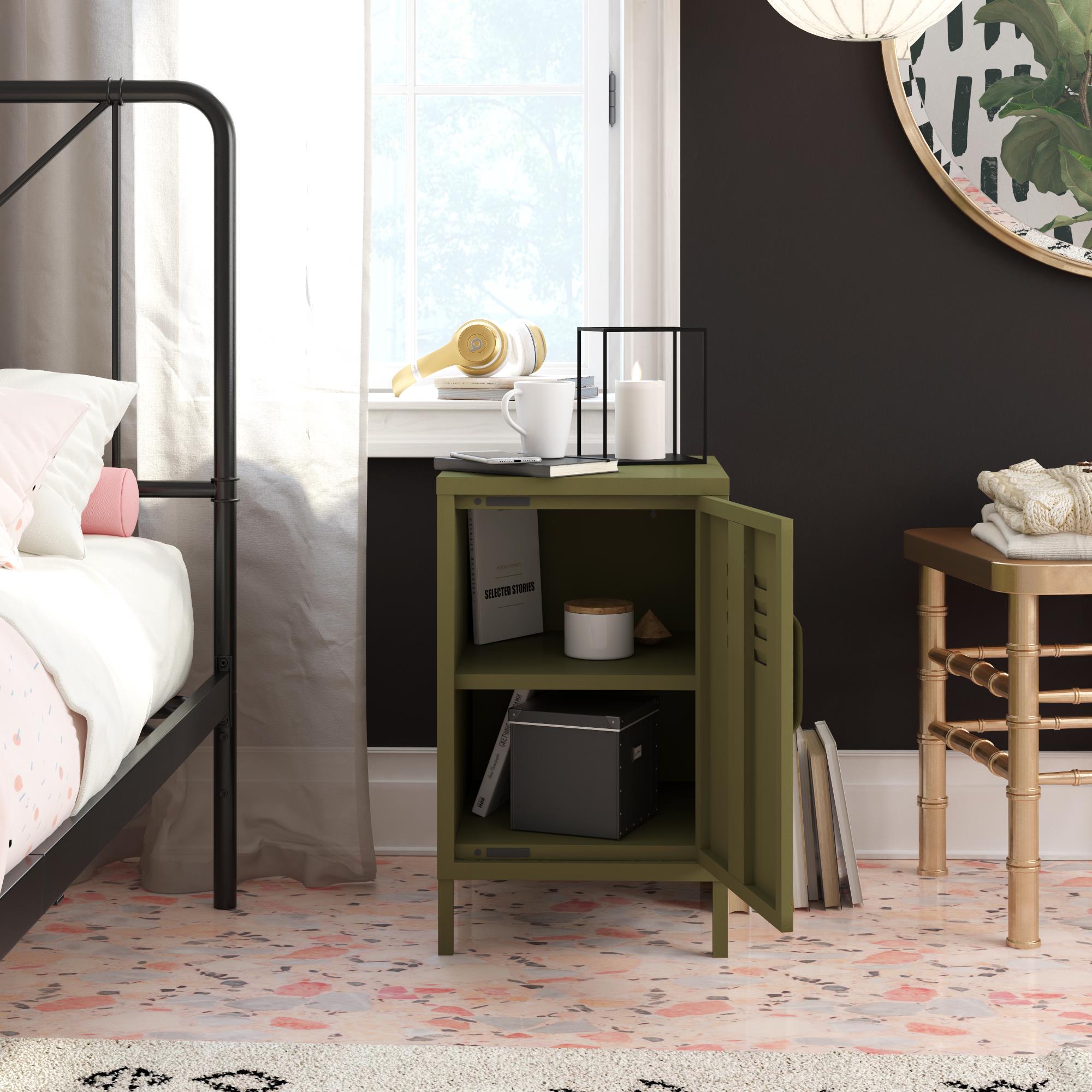 Systembuild Evolution Mission District Metal Locker End Table - Olive Green