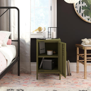 Systembuild Evolution Mission District Metal Locker End Table - Olive Green