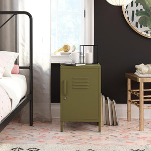 Systembuild Evolution Mission District Metal Locker End Table - Olive Green