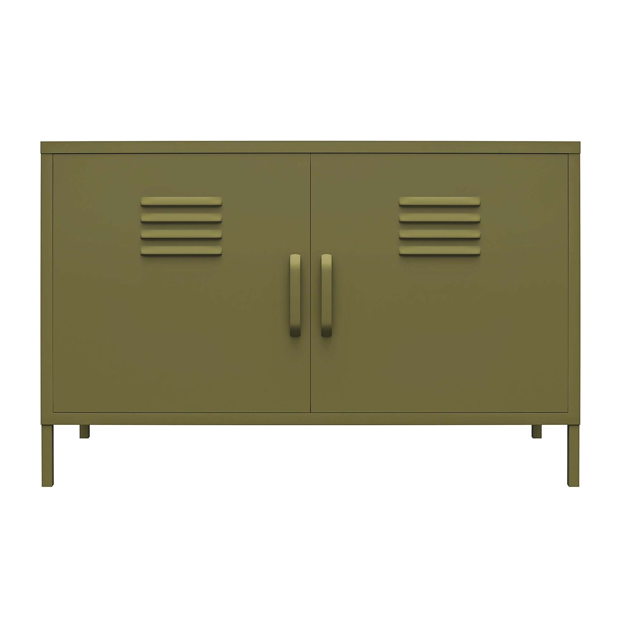 Systembuild Evolution Mission District 2 Door Metal Locker Accent Cabinet - Olive Green