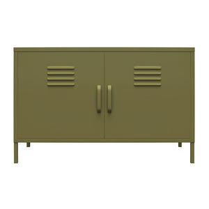 Systembuild Evolution Mission District 2 Door Metal Locker Accent Cabinet - Olive Green