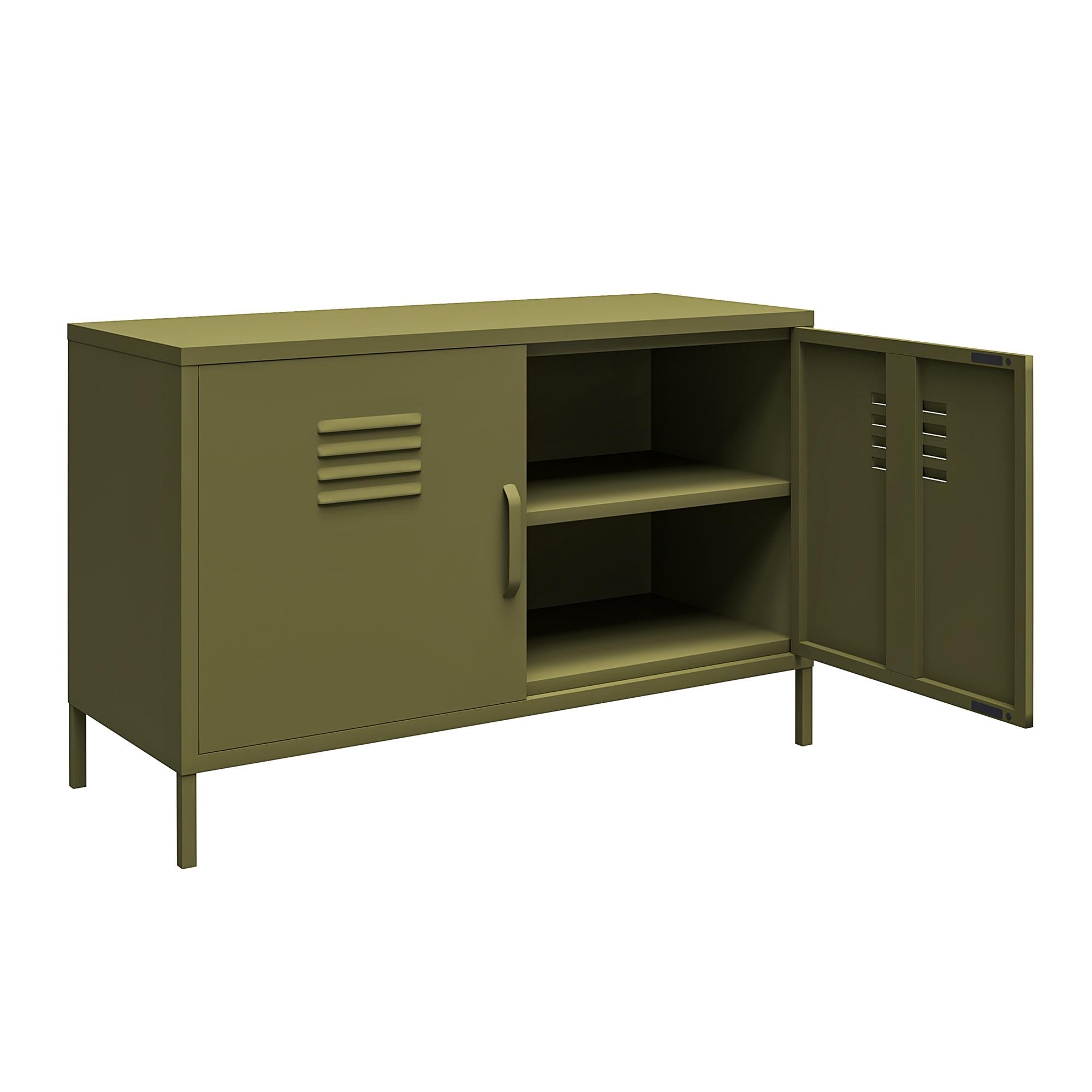 Systembuild Evolution Mission District 2 Door Metal Locker Accent Cabinet - Olive Green