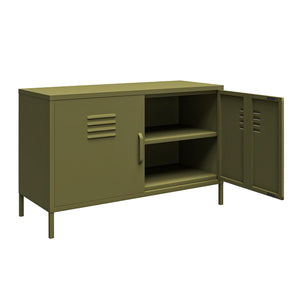 Systembuild Evolution Mission District 2 Door Metal Locker Accent Cabinet - Olive Green