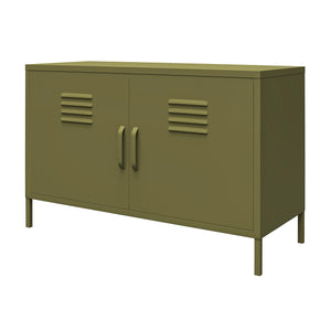 Systembuild Evolution Mission District 2 Door Metal Locker Accent Cabinet - Olive Green