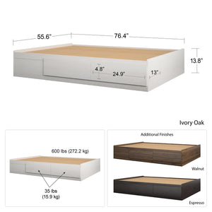 Ameriwood Home Full Platform Bed with Drawers - Florence Walnut - Full