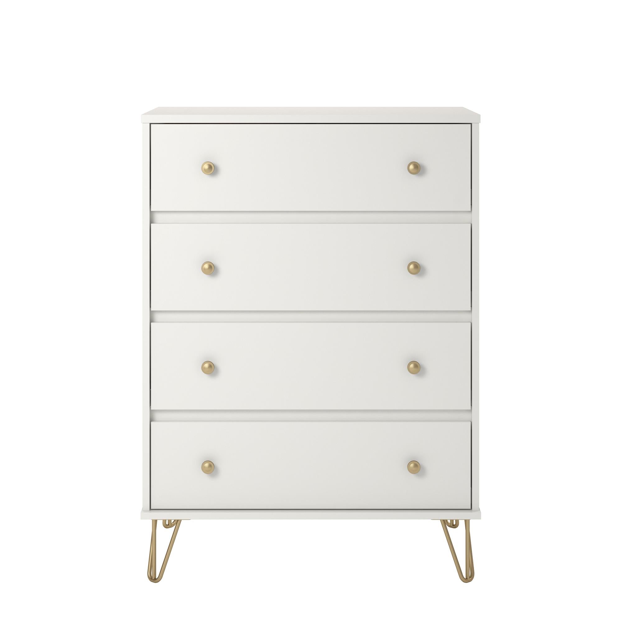 Novogratz Finley 4 Drawer Dresser - White