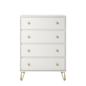 Novogratz Finley 4 Drawer Dresser - White
