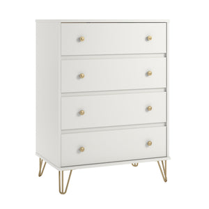 Novogratz Finley 4 Drawer Dresser - White