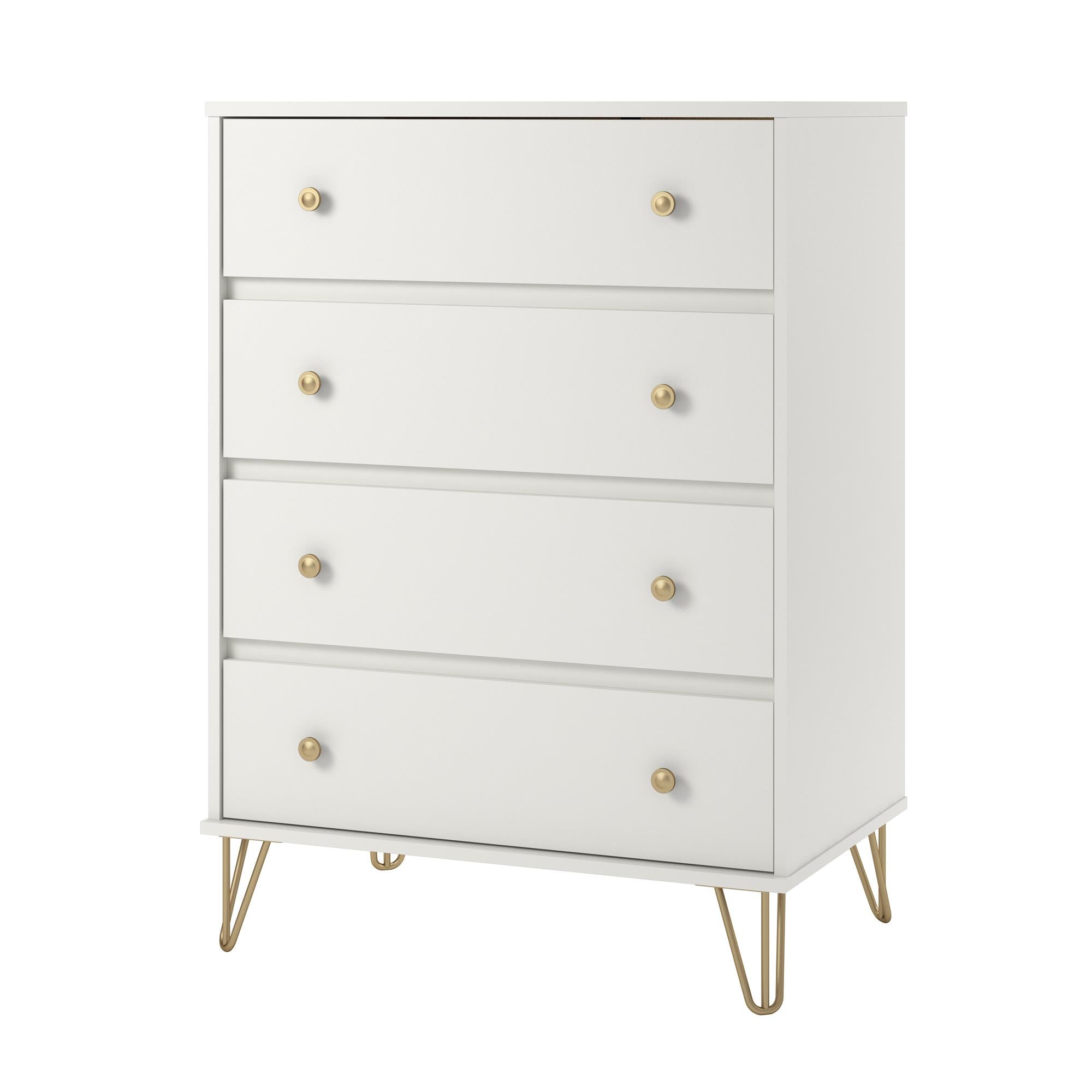 Novogratz Finley 4 Drawer Dresser - White