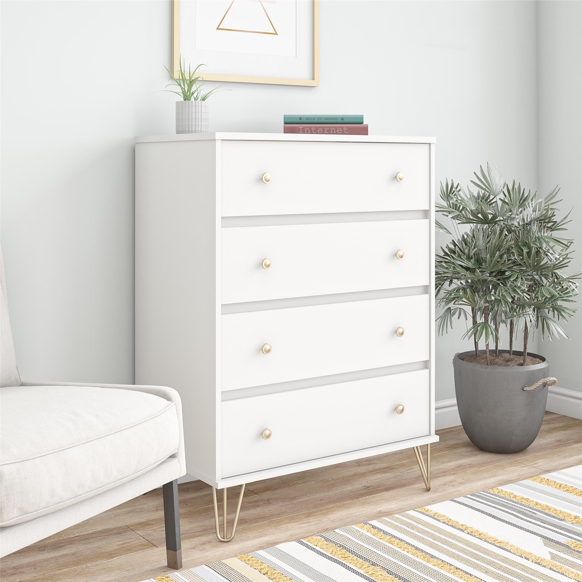 Novogratz Finley 4 Drawer Dresser - White