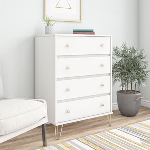 Novogratz Finley 4 Drawer Dresser - White