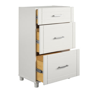 Systembuild Evolution Callahan 24" 3 Drawer Base Cabinet, White - White