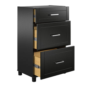 Systembuild Evolution Callahan 24" 3 Drawer Base Cabinet - Black