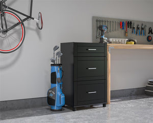 Systembuild Evolution Callahan 24" 3 Drawer Base Cabinet - Black