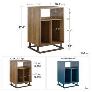 Novogratz Regal Turntable Stand / End Table - Walnut