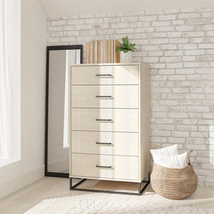 Novogratz Kelly 5 Drawer Dresser - Ivory Oak