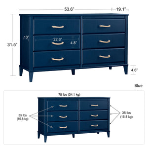 Sierra Ridge Mesa Blue Kids' 6 Drawer Dresser - Blue