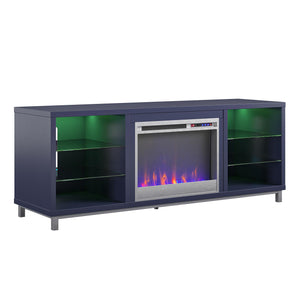 Ameriwood Home Lumina Deluxe Fireplace TV Stand for TVs up to 70" - Navy - 66”-70”