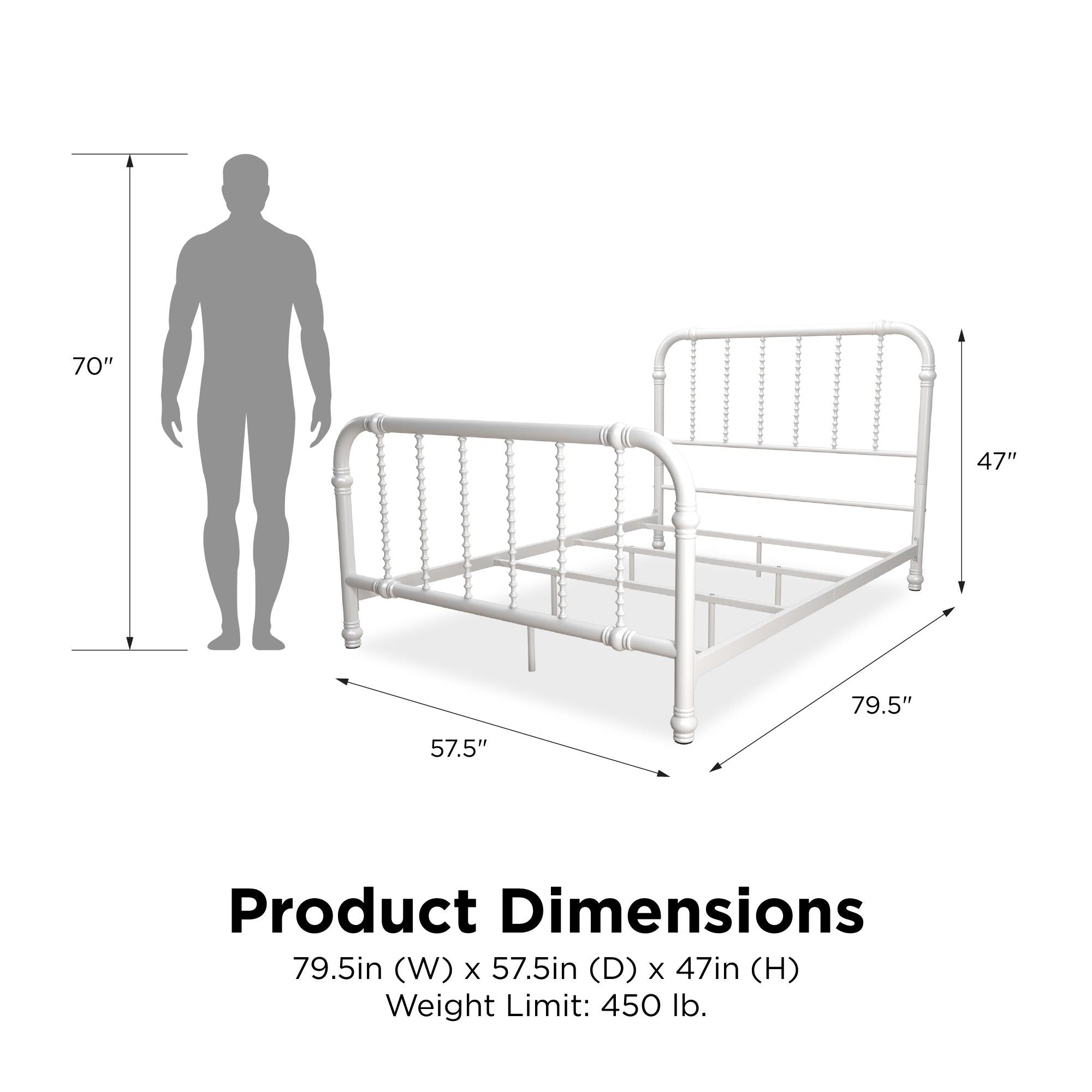 DHP Jenny Lind Metal Bed Frame - White - Full