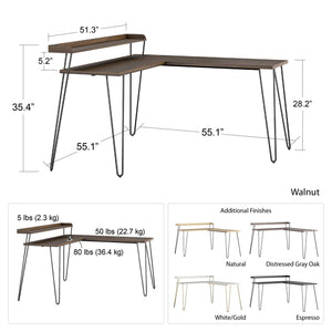 Ameriwood Home Haven L Desk with Riser - Espresso