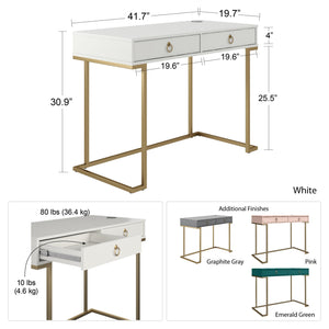 CosmoLiving Camila Writing Desk - White