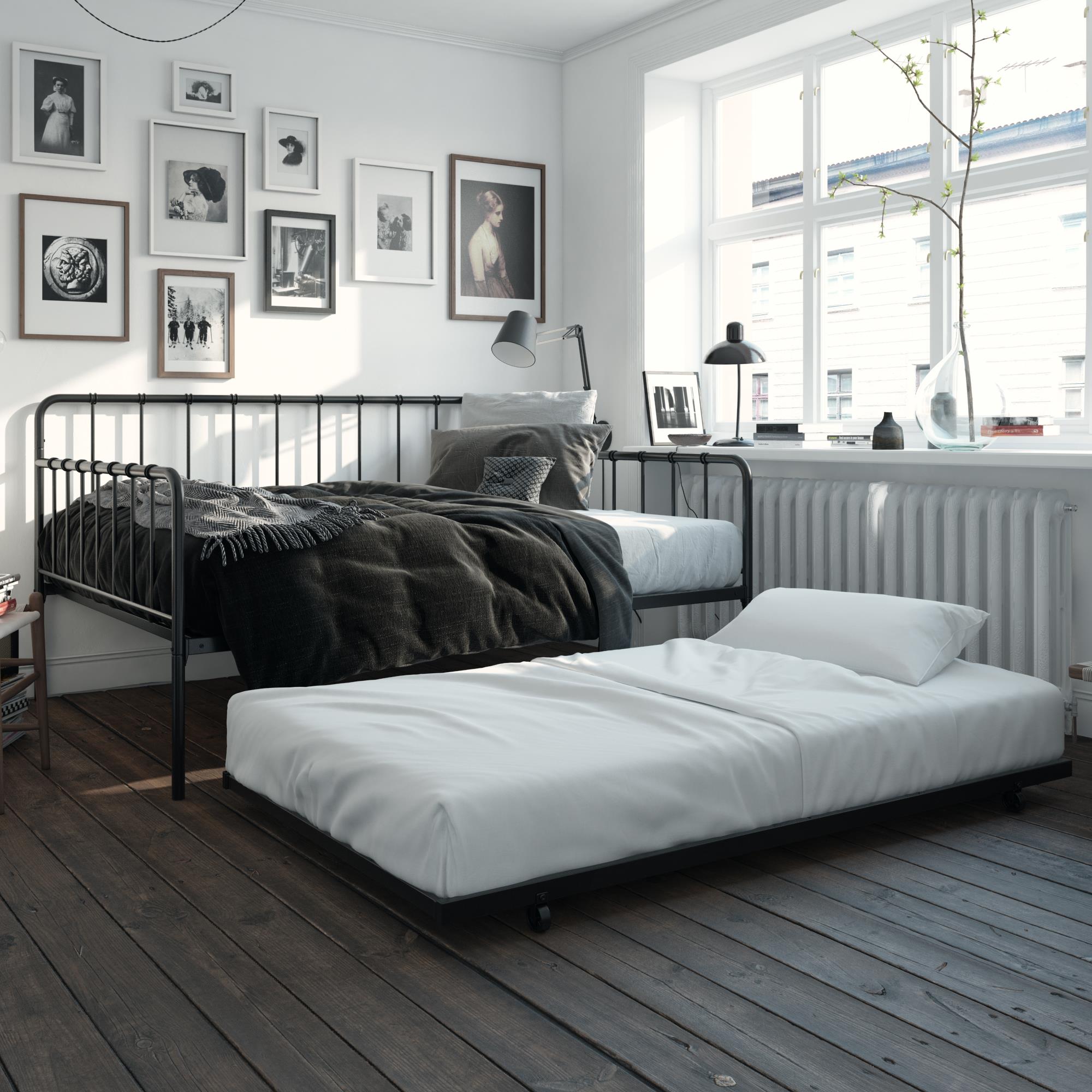 DHP Aaron Metal Daybed and Trundle - Black - Full