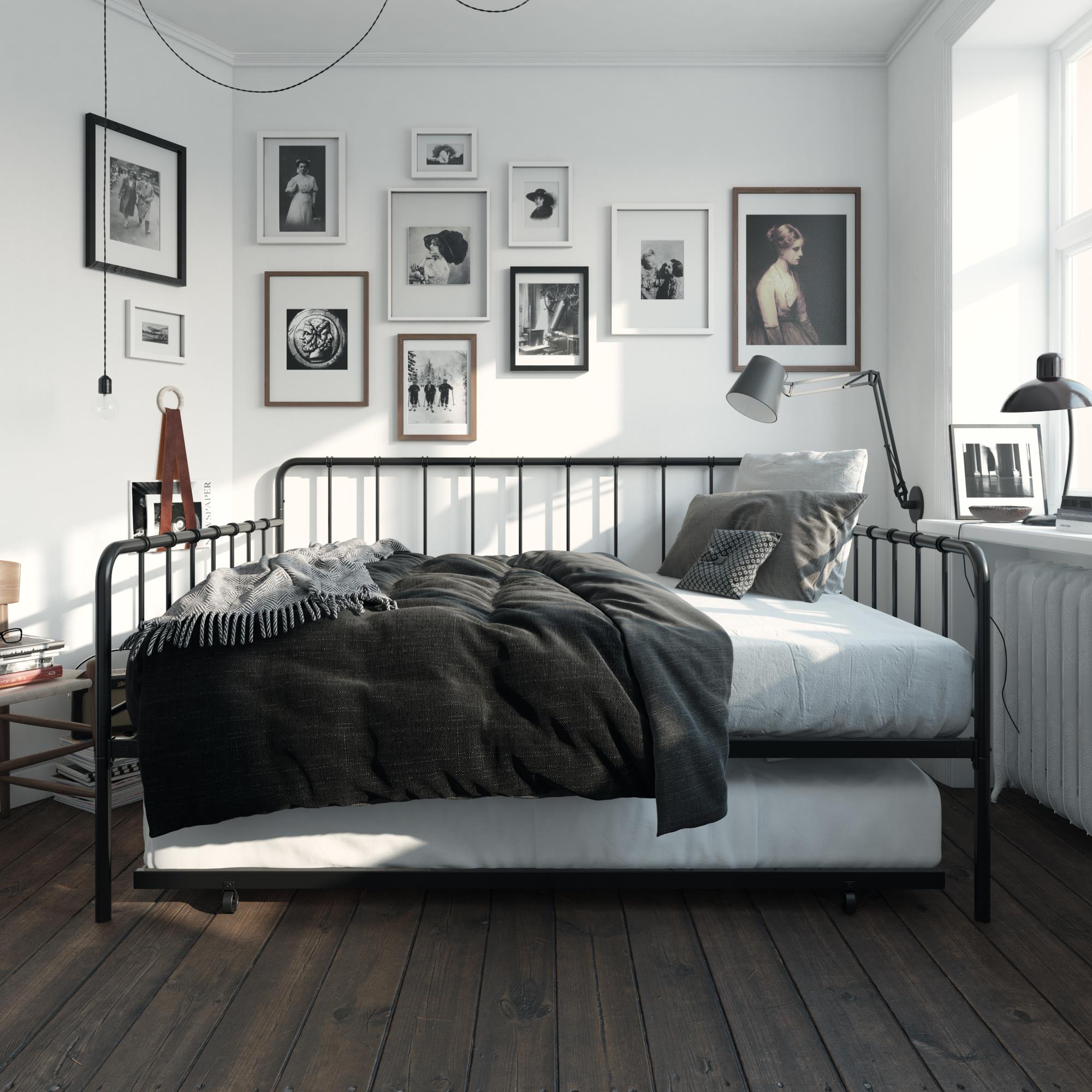 DHP Aaron Metal Daybed and Trundle - Black - Full