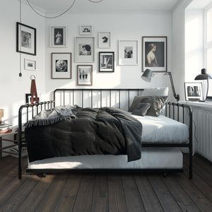 DHP Aaron Metal Daybed and Trundle - Black - Full