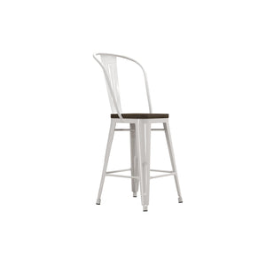 DHP Luxor 24"  Counter Height Bar Stool, Set of 2 - White