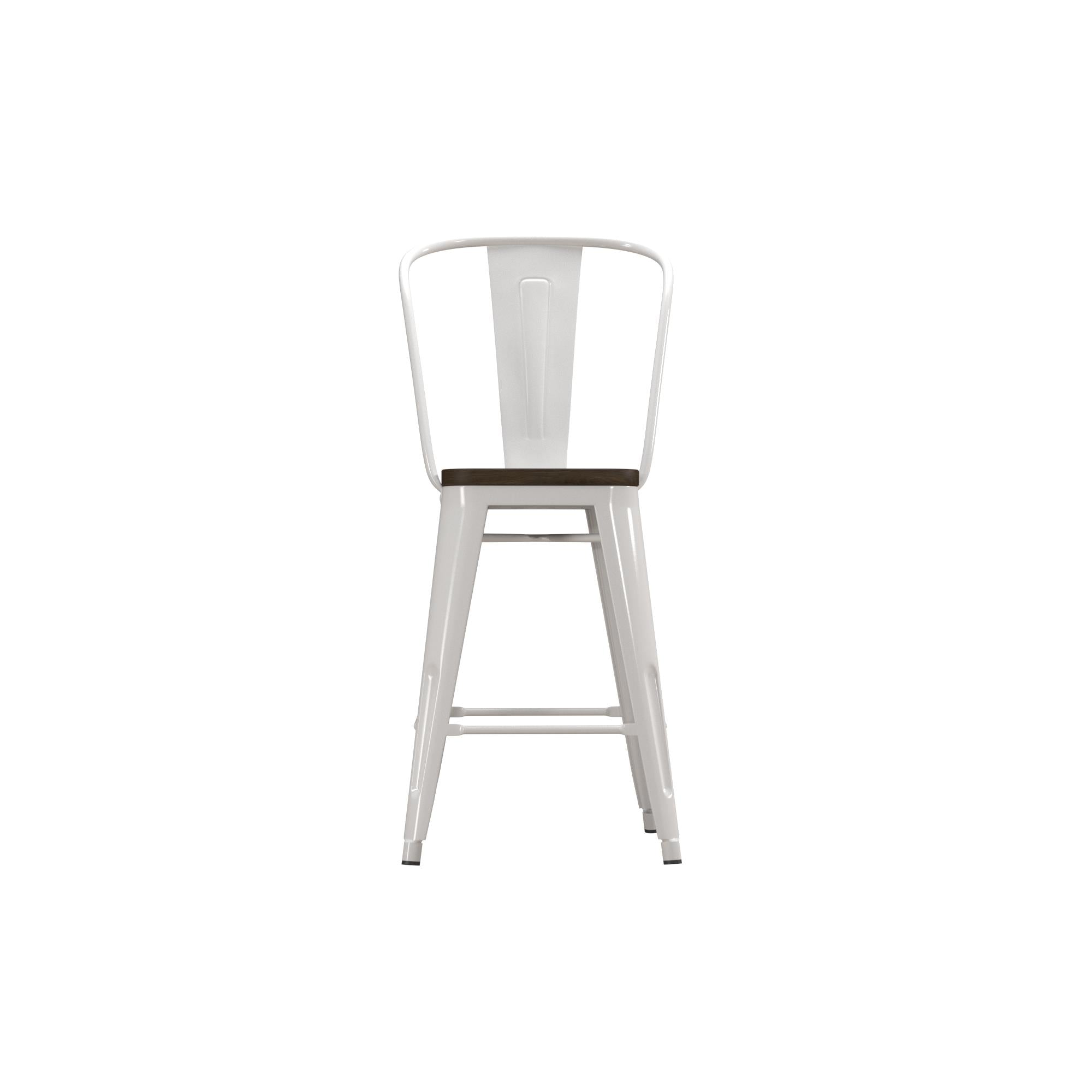 DHP Luxor 24"  Counter Height Bar Stool, Set of 2 - White