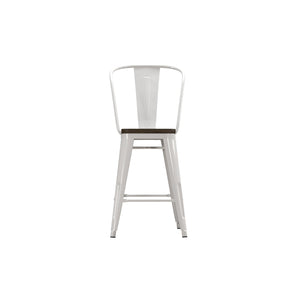 DHP Luxor 24"  Counter Height Bar Stool, Set of 2 - White