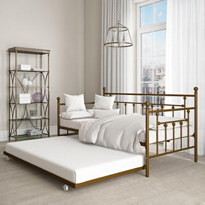 DHP Manila Metal Daybed with Trundle - Gold - Twin