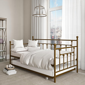 DHP Manila Metal Daybed with Trundle - Gold - Twin