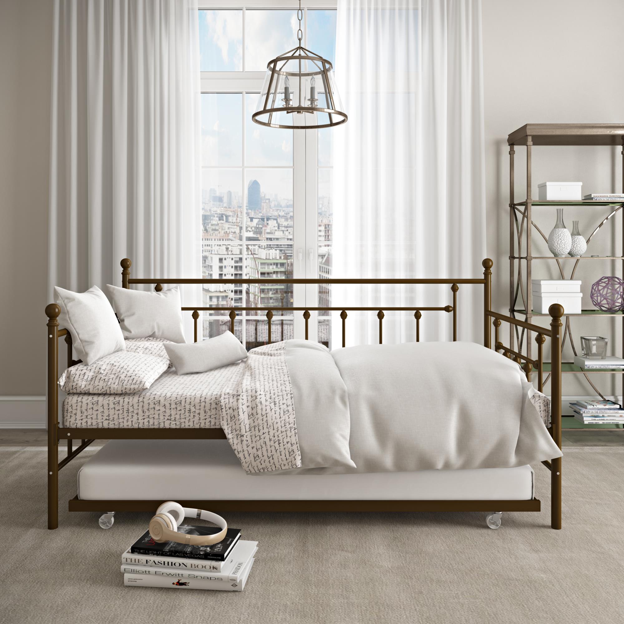DHP Manila Metal Daybed with Trundle - Gold - Twin