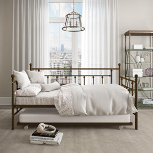 DHP Manila Metal Daybed with Trundle - Gold - Twin