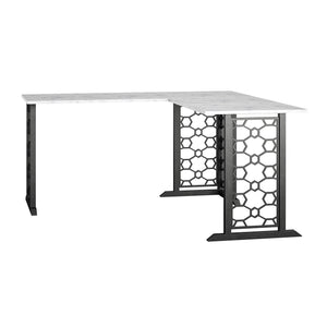 CosmoLiving Ella L Desk - White marble