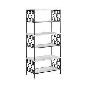 CosmoLiving Ella 5 Shelf Bookcase - White marble