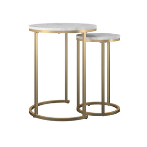 CosmoLiving Amelia Nesting Tables - White marble