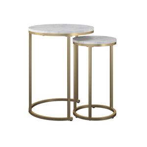 CosmoLiving Amelia Nesting Tables - White marble