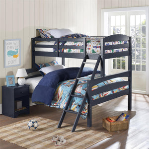 DHP Brady Kids' Wood Bunk Bed - Graphite Blue