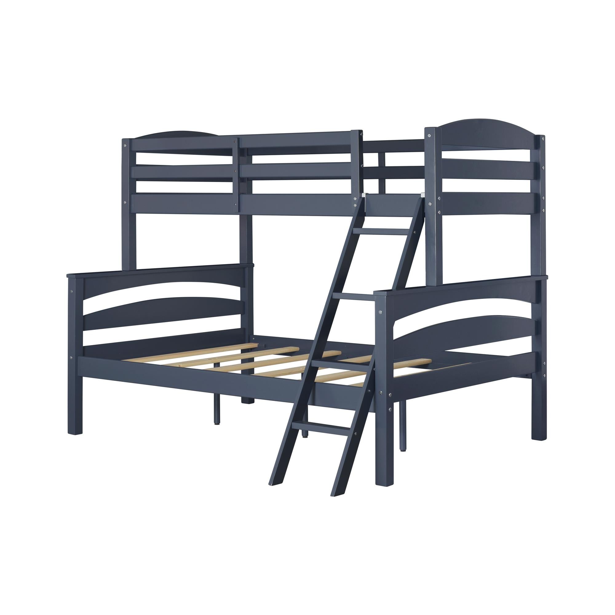 DHP Brady Kids' Wood Bunk Bed - Graphite Blue